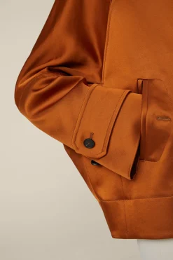 Duchesse-Satin-Cape-Jacke In Kupfer