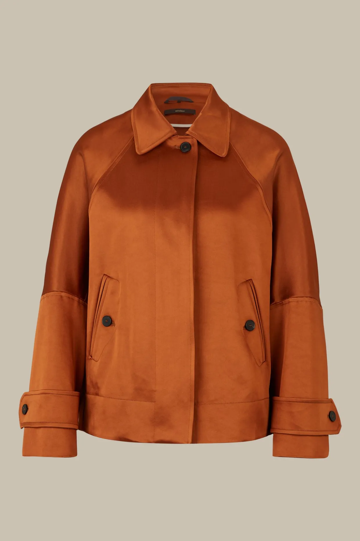 Duchesse-Satin-Cape-Jacke In Kupfer