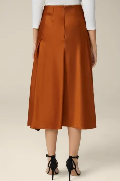 Duchesse-Satin-Rock In Midi-Lange In Kupfer