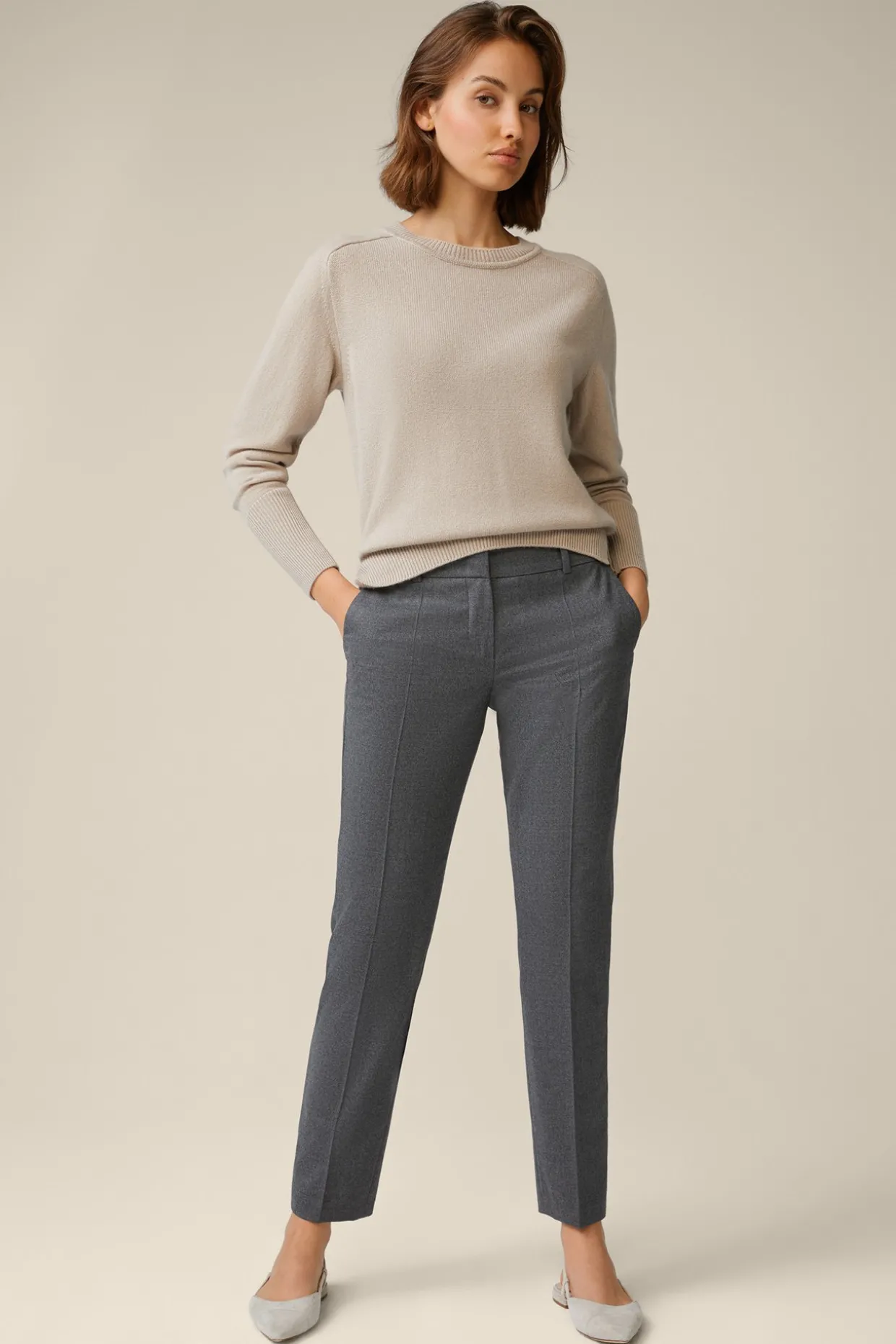 Flanell-Anzug-Hose In Grau