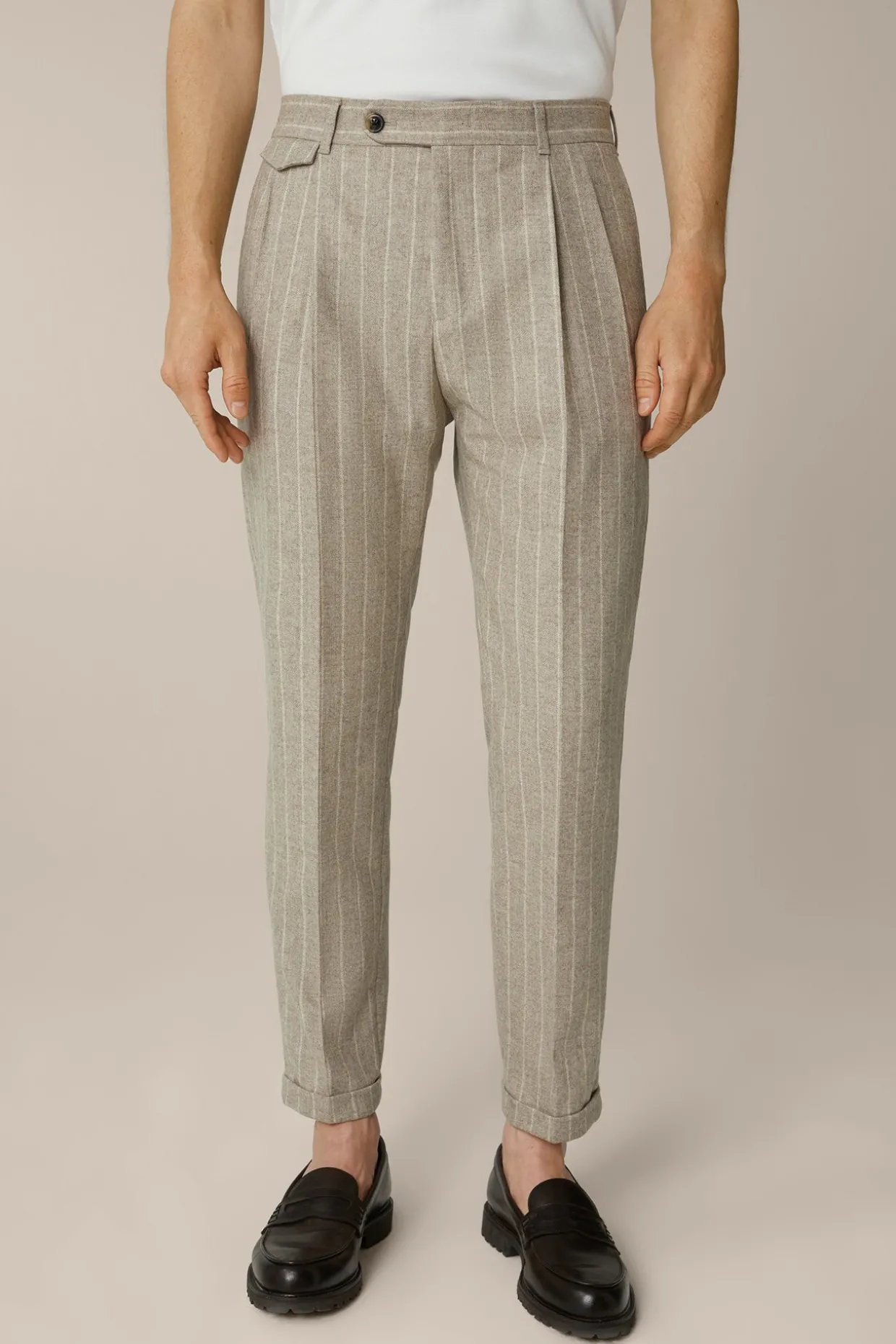 Flanell-Baukasten-Hose Serpo Mit Kreidestreifen In