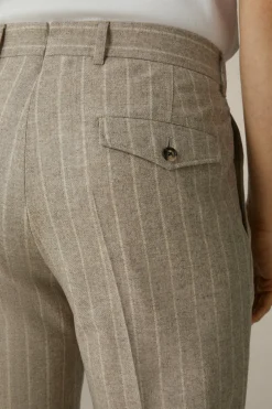 Flanell-Baukasten-Hose Serpo Mit Kreidestreifen In