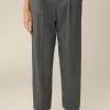 Flanell-Bundfalten-Hose, Verkurzt, In