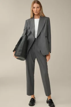 Flanell-Bundfalten-Hose, Verkurzt, In
