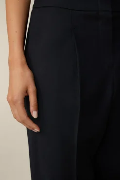 Flanell-Bundfalten-Hose, Verkurzt, In