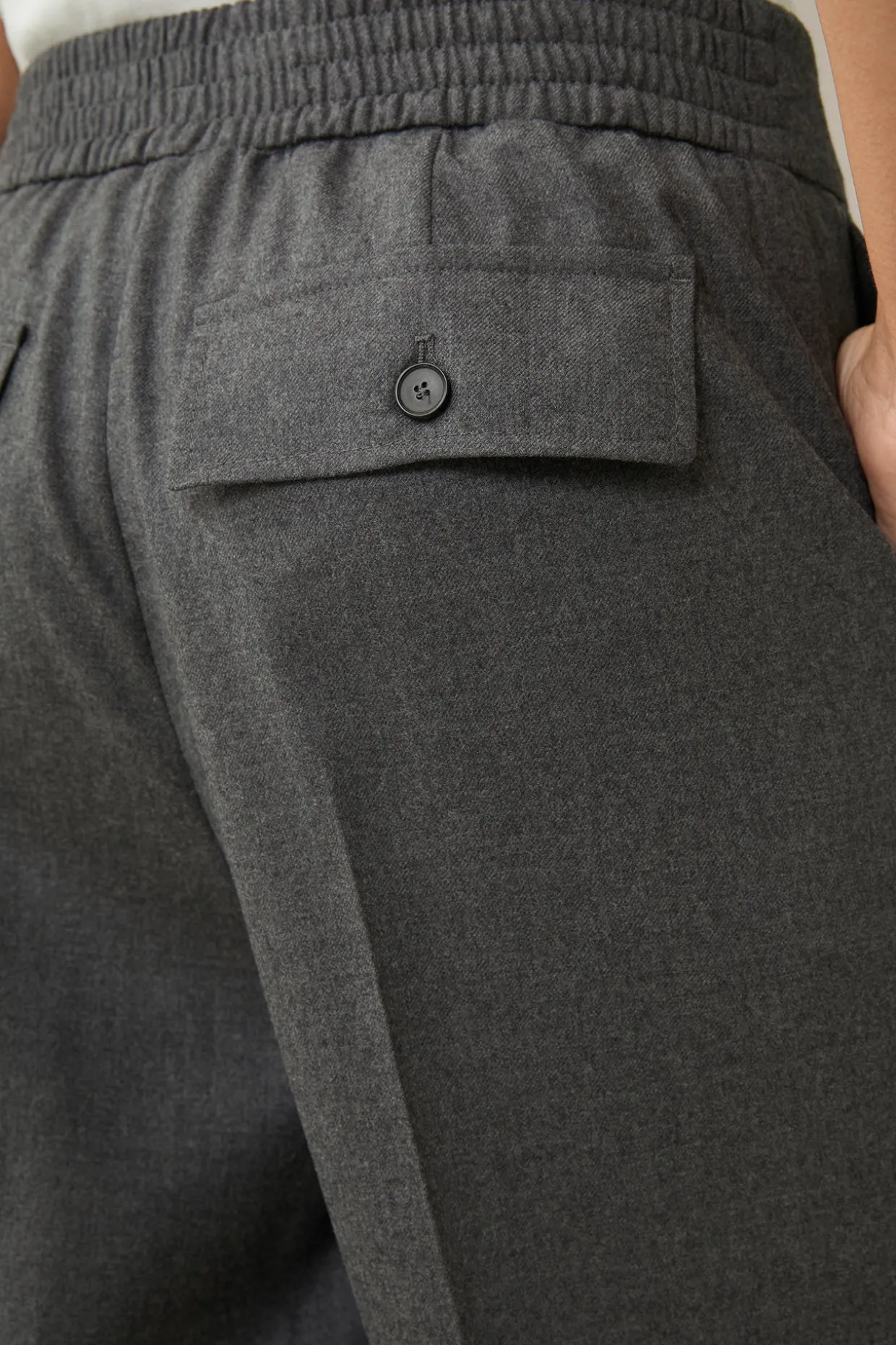 Flanell-Bundfalten-Hose, Verkurzt, In