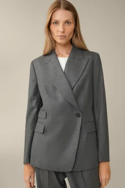 Flanell-Doppelreiher-Blazer In