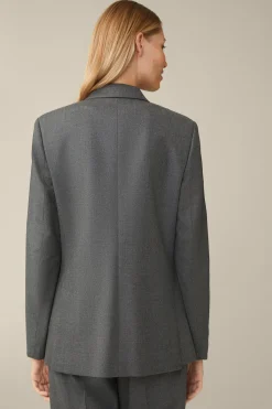 Flanell-Doppelreiher-Blazer In