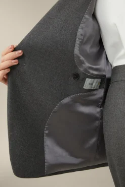 Flanell-Doppelreiher-Blazer In