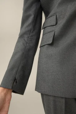 Flanell-Doppelreiher-Blazer In
