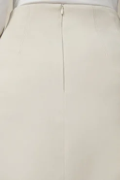 Gabardine-Bleistift-Rock In Midi-Lange In