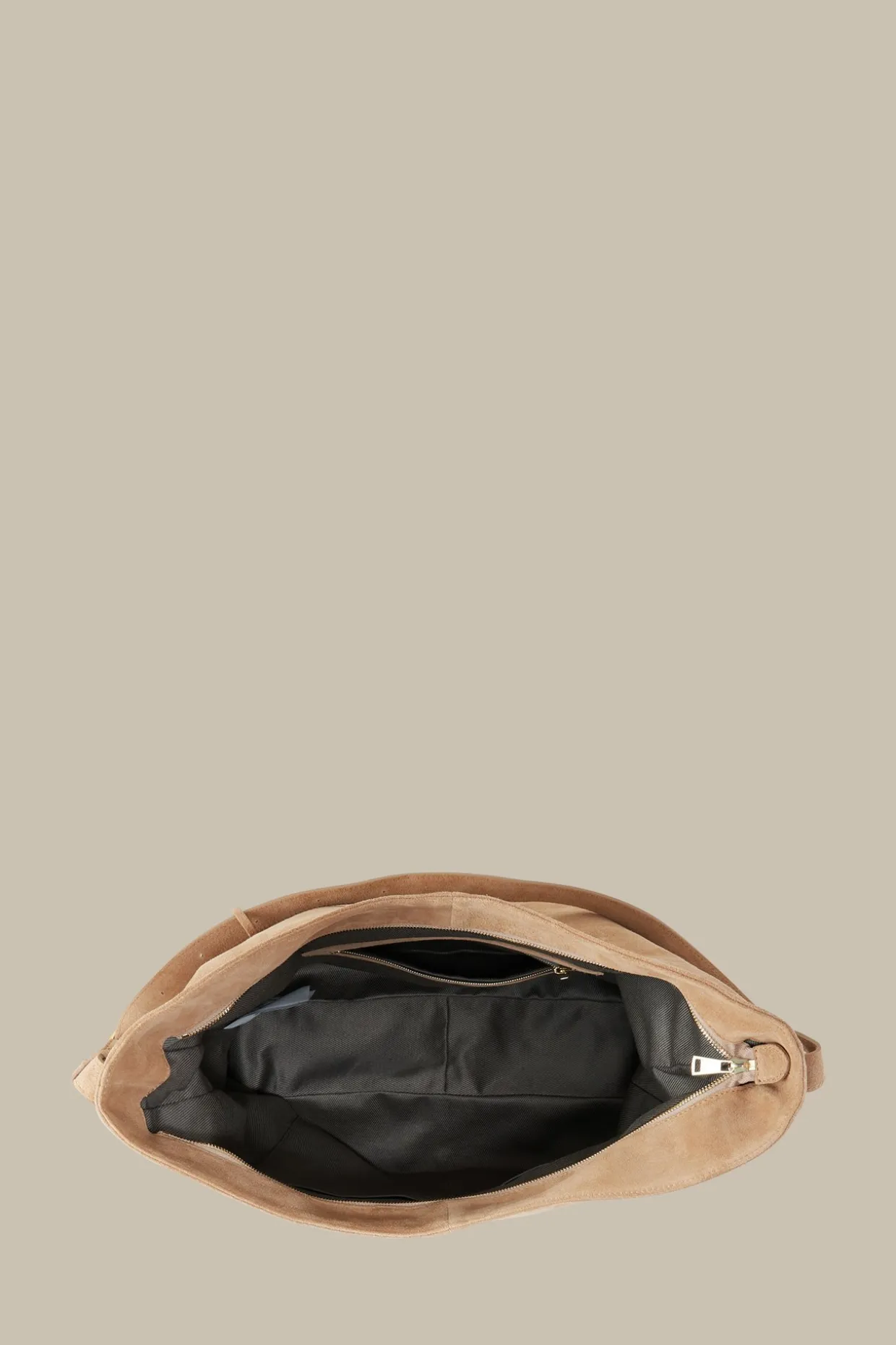 Hobo-Bag Aus Veloursleder In