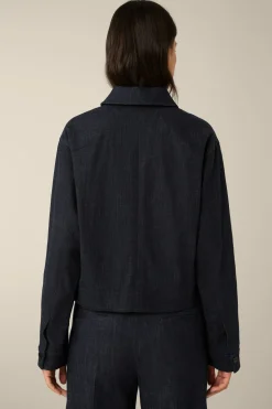 Jeans-Blazer-Jacke In Dark Denim Blue