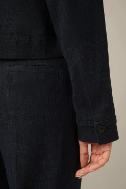 Jeans-Blazer-Jacke In Dark Denim Blue