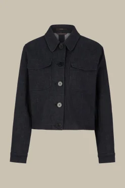 Jeans-Blazer-Jacke In Dark Denim Blue