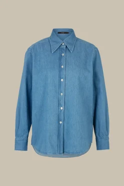 Jeans-Hemdbluse In Light Blue Washed
