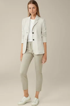 Jersey-Blazer In Beige-Ecru Gemustert
