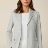 Jersey-Blazer In Hell Ecru Gemustert