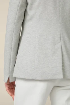 Jersey-Blazer In Hell Ecru Gemustert