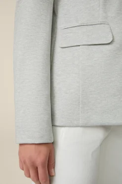 Jersey-Blazer In Hell Ecru Gemustert