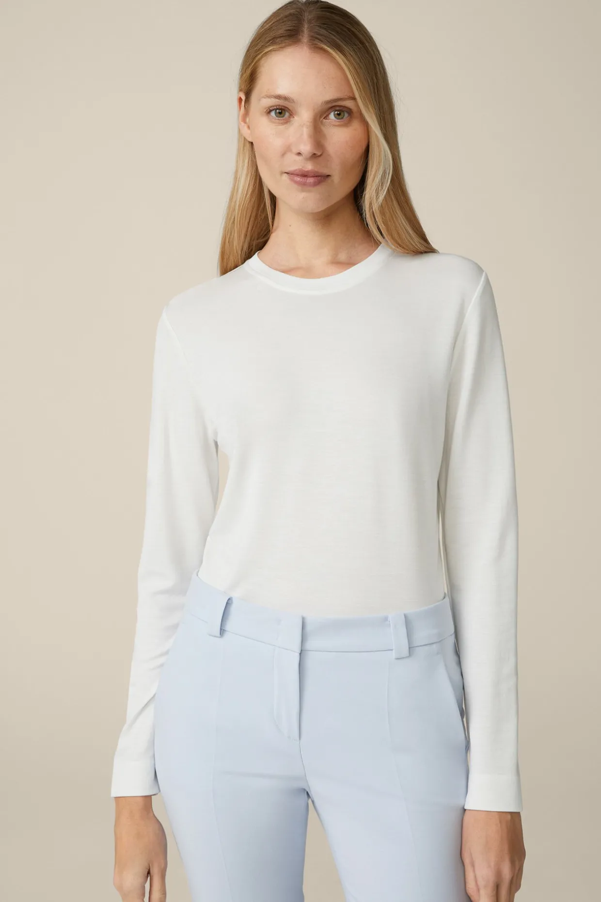 Jersey-Langarm-Shirt Aus Tencel In