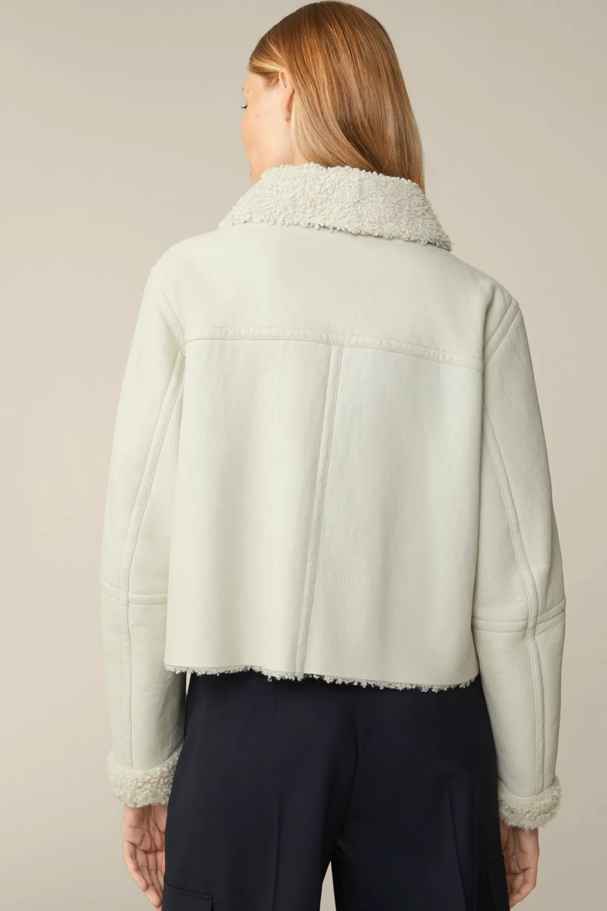 Lammfell-Wende-Biker-Jacke In