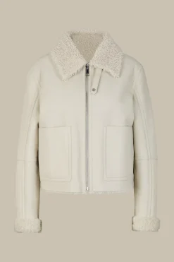 Lammfell-Wende-Biker-Jacke In