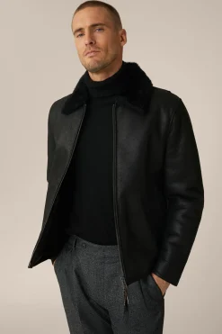 Lamm-Leder-Jacke Mezzano Mit Hemdkragen In