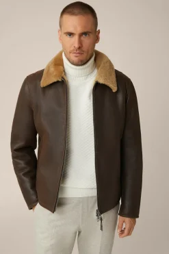 Lamm-Leder-Jacke Mezzano Mit Hemdkragen In