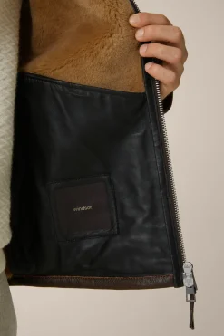 Lamm-Leder-Jacke Mezzano Mit Hemdkragen In