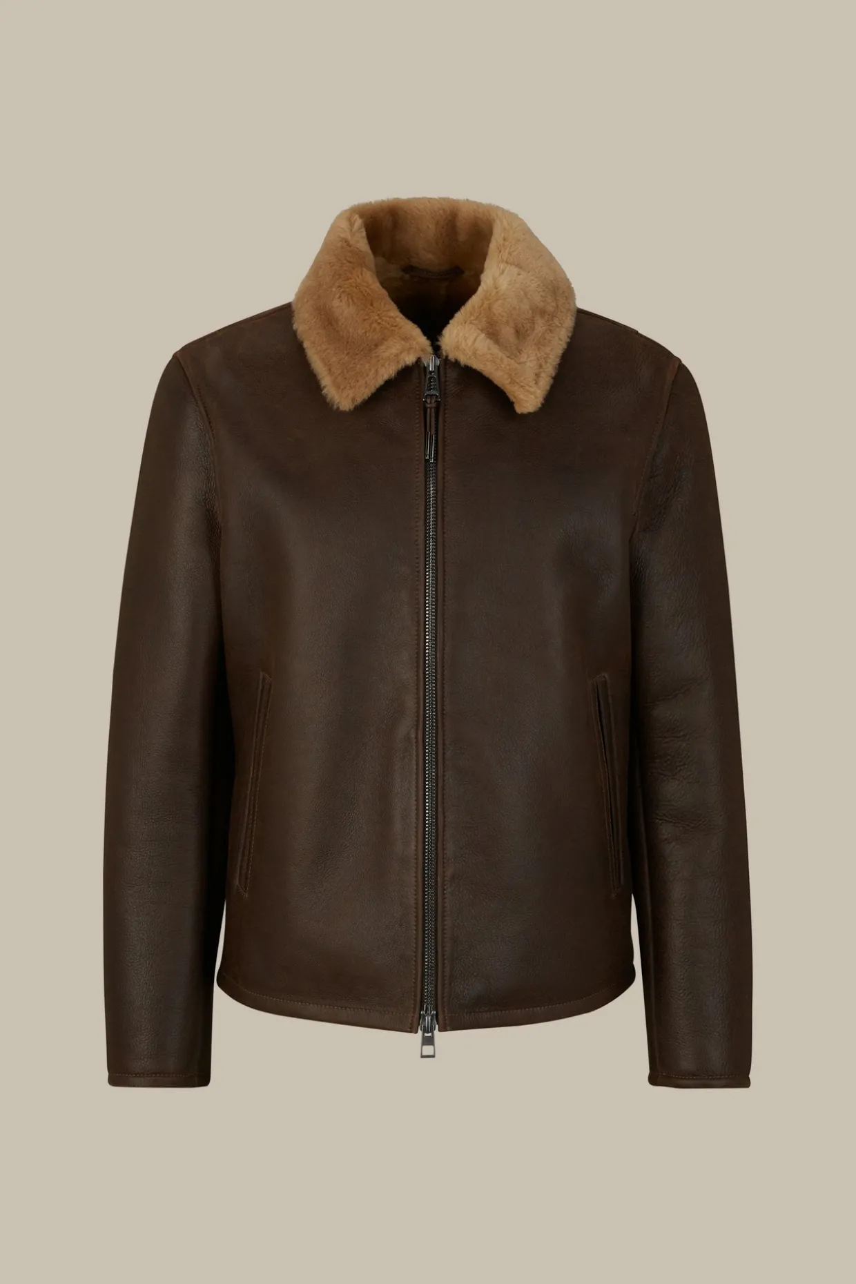 Lamm-Leder-Jacke Mezzano Mit Hemdkragen In