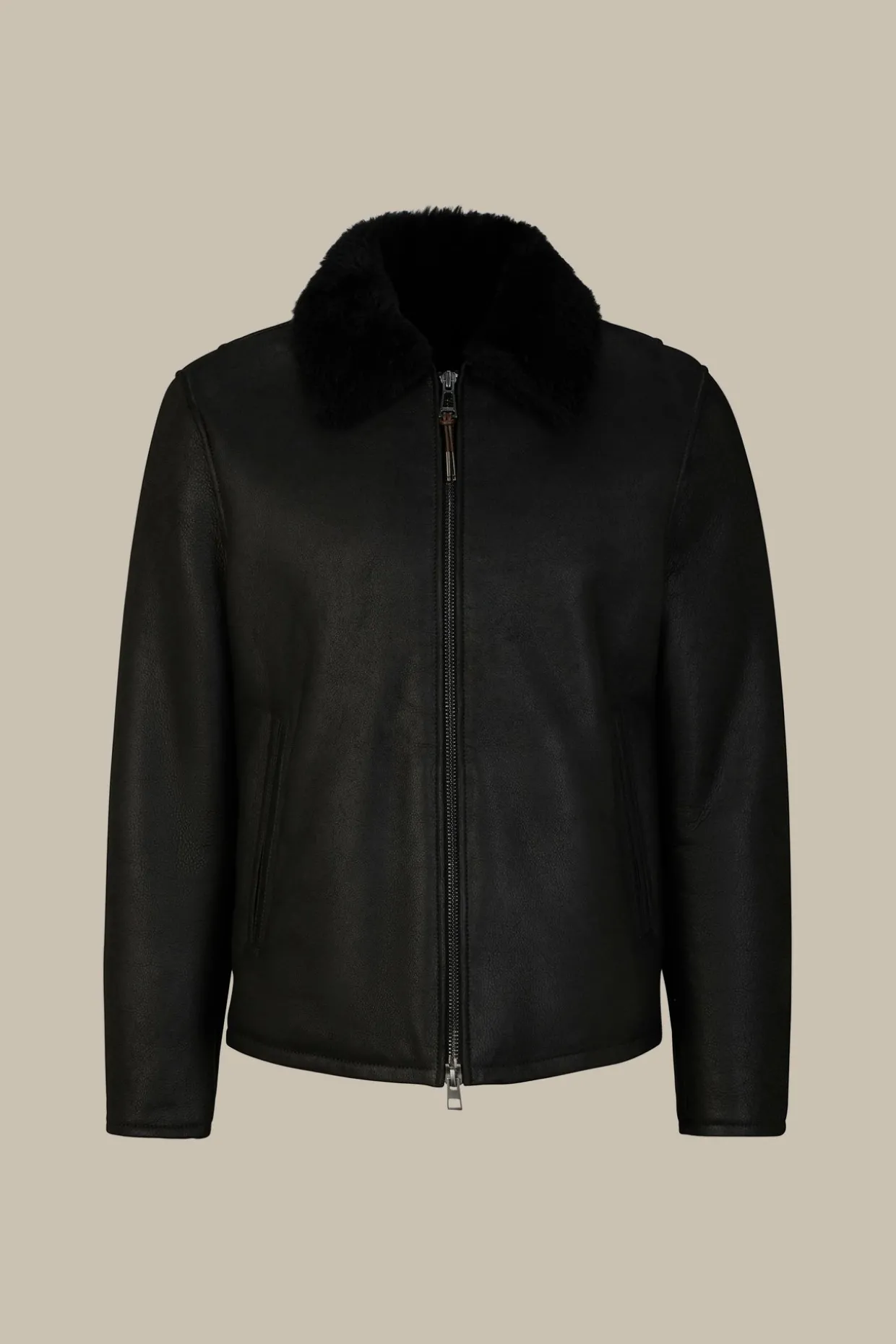 Lamm-Leder-Jacke Mezzano Mit Hemdkragen In