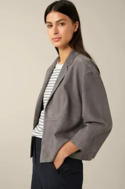 Lammvelours-Lederjacke In