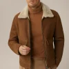 Lamm-Velours-Lederjacke Rapallo Mit Hemdkragen In