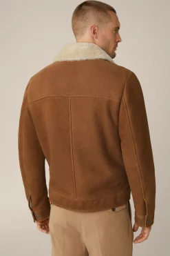 Lamm-Velours-Lederjacke Rapallo Mit Hemdkragen In
