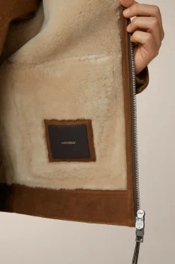 Lamm-Velours-Lederjacke Rapallo Mit Hemdkragen In