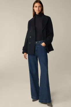 Lyocell-Wool-Rollkragen-Pullover In Dunkelblau
