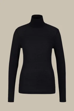 Lyocell-Wool-Rollkragen-Pullover In Dunkelblau