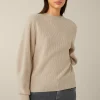 Merino-Strick-Pullover Mit Stehkragen In