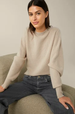 Merino-Strick-Pullover Mit Stehkragen In