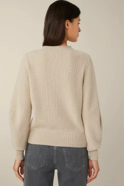 Merino-Strick-Pullover Mit Stehkragen In