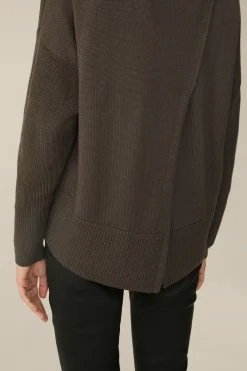 Merino-Strick-Pullover Mit V-Ausschnitt In
