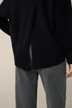 Merino-Strick-Pullover Mit V-Ausschnitt In