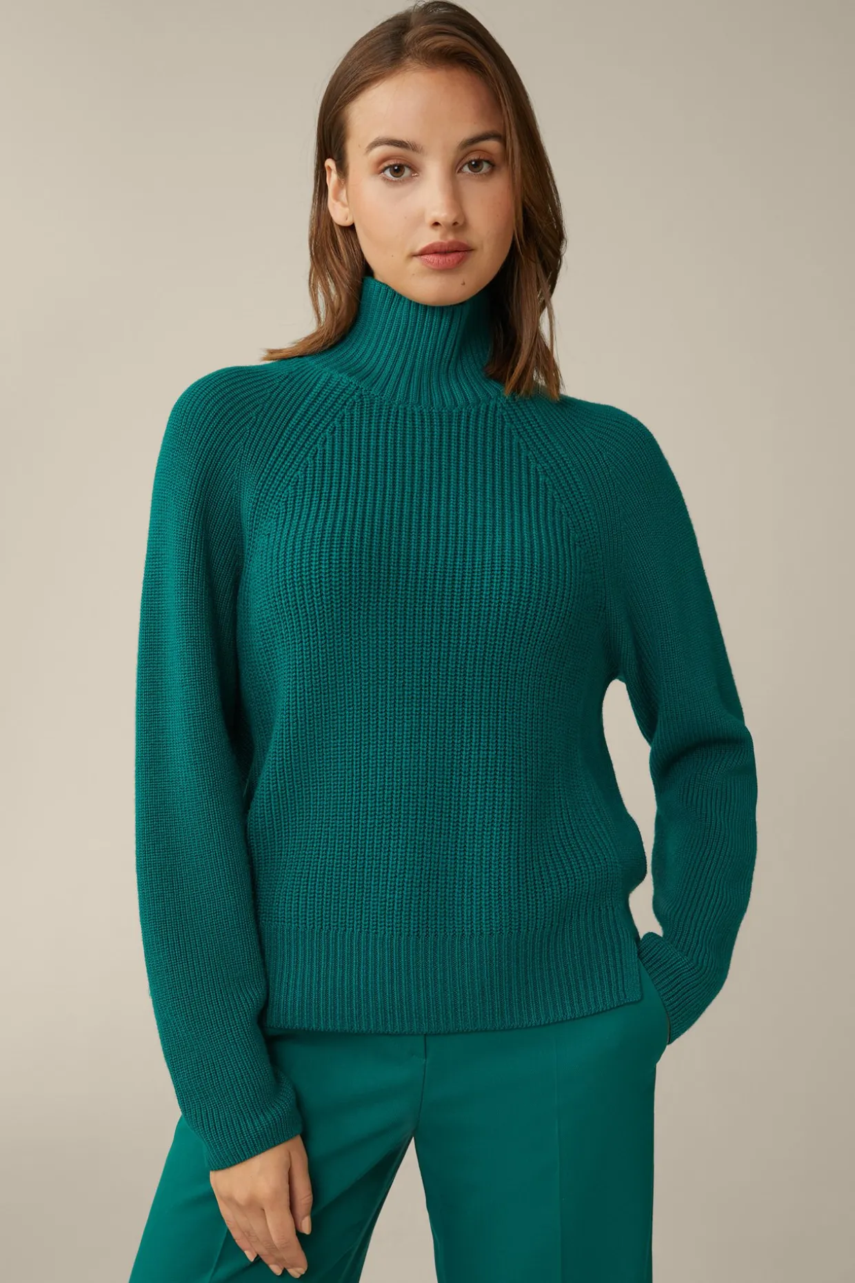 Merino-Strick-Rollkragen-Pullover In