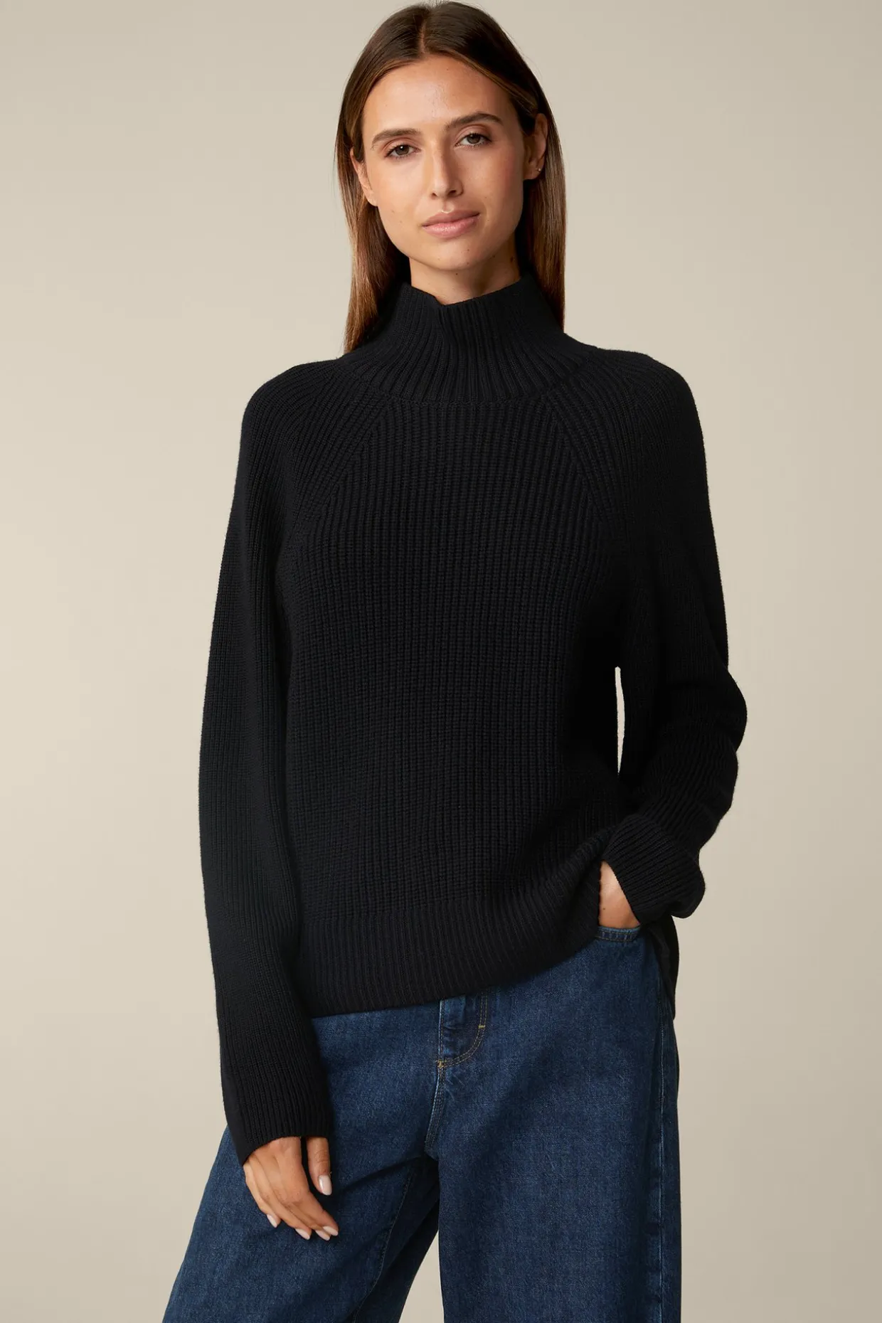 Merino-Strick-Rollkragen-Pullover In