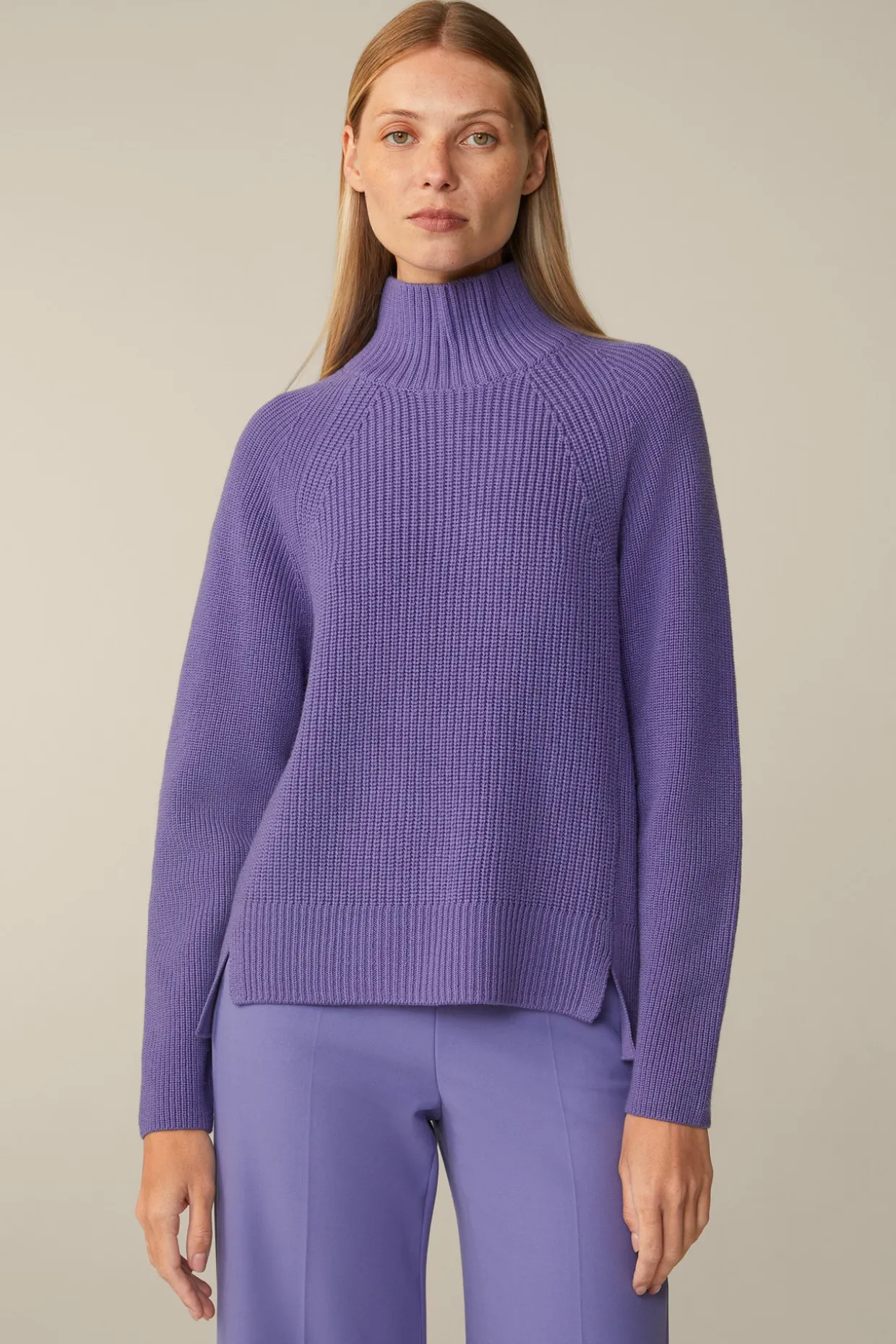 Merino-Strick-Rollkragen-Pullover In