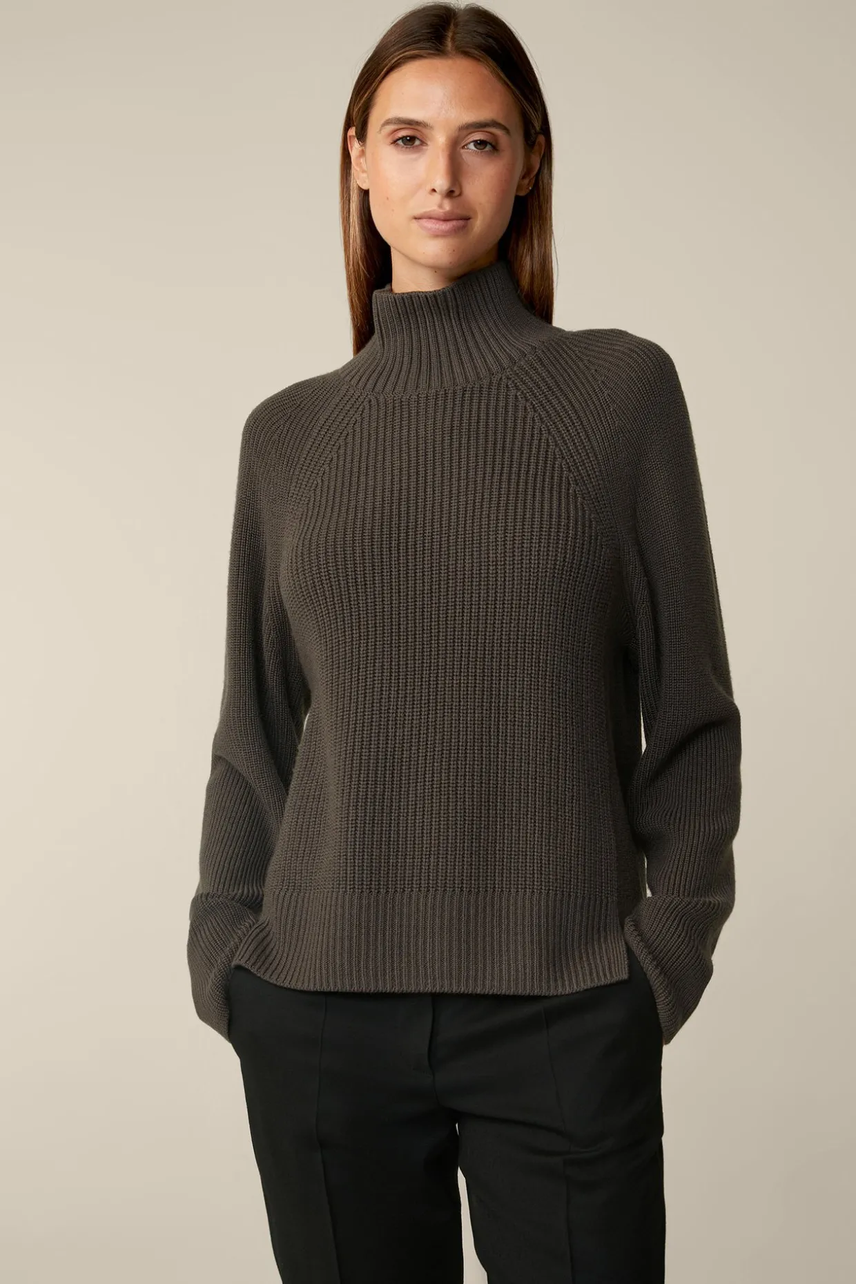 Merino-Strick-Rollkragen-Pullover In