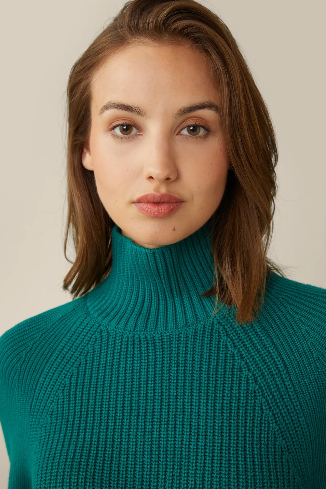 Merino-Strick-Rollkragen-Pullover In