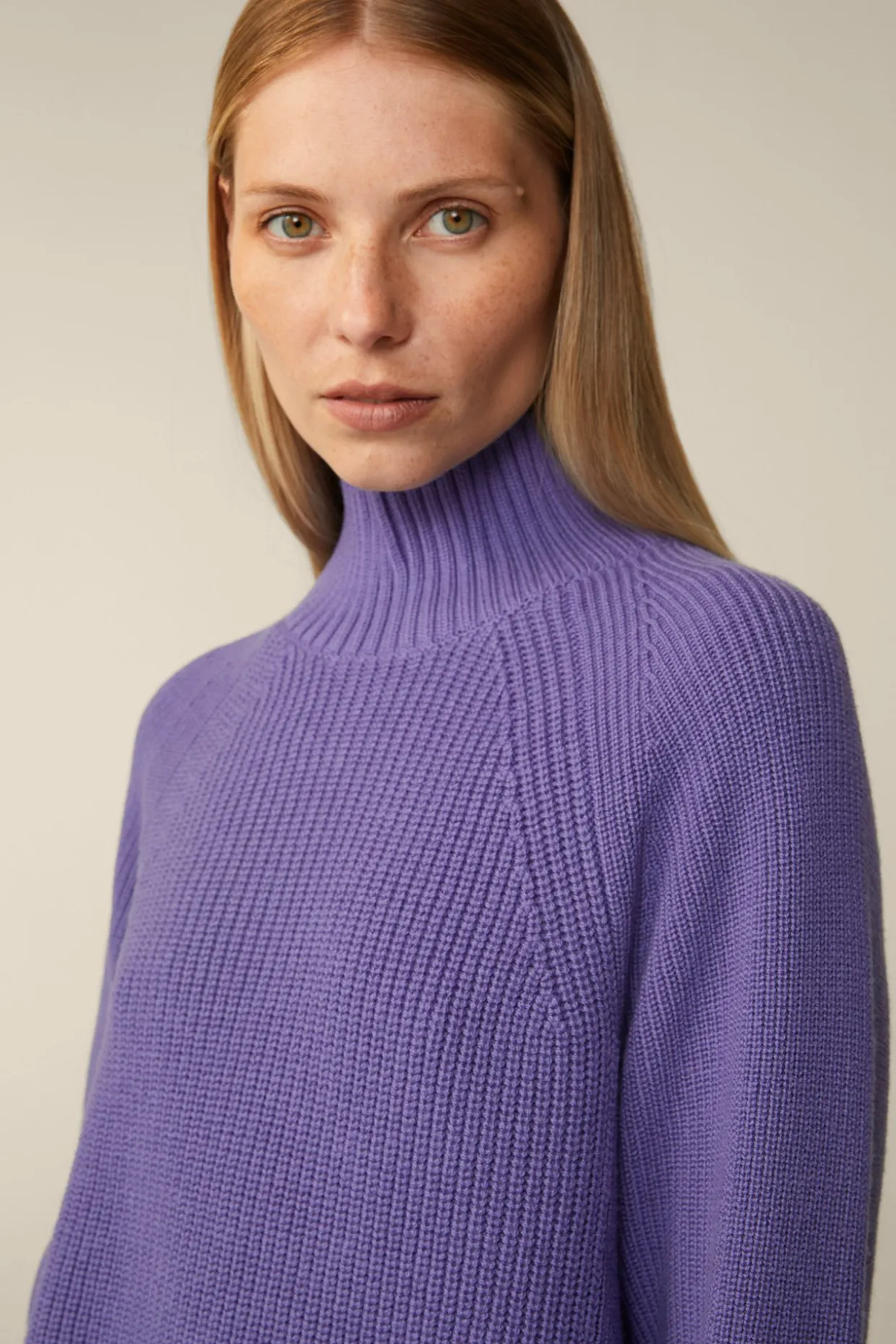 Merino-Strick-Rollkragen-Pullover In