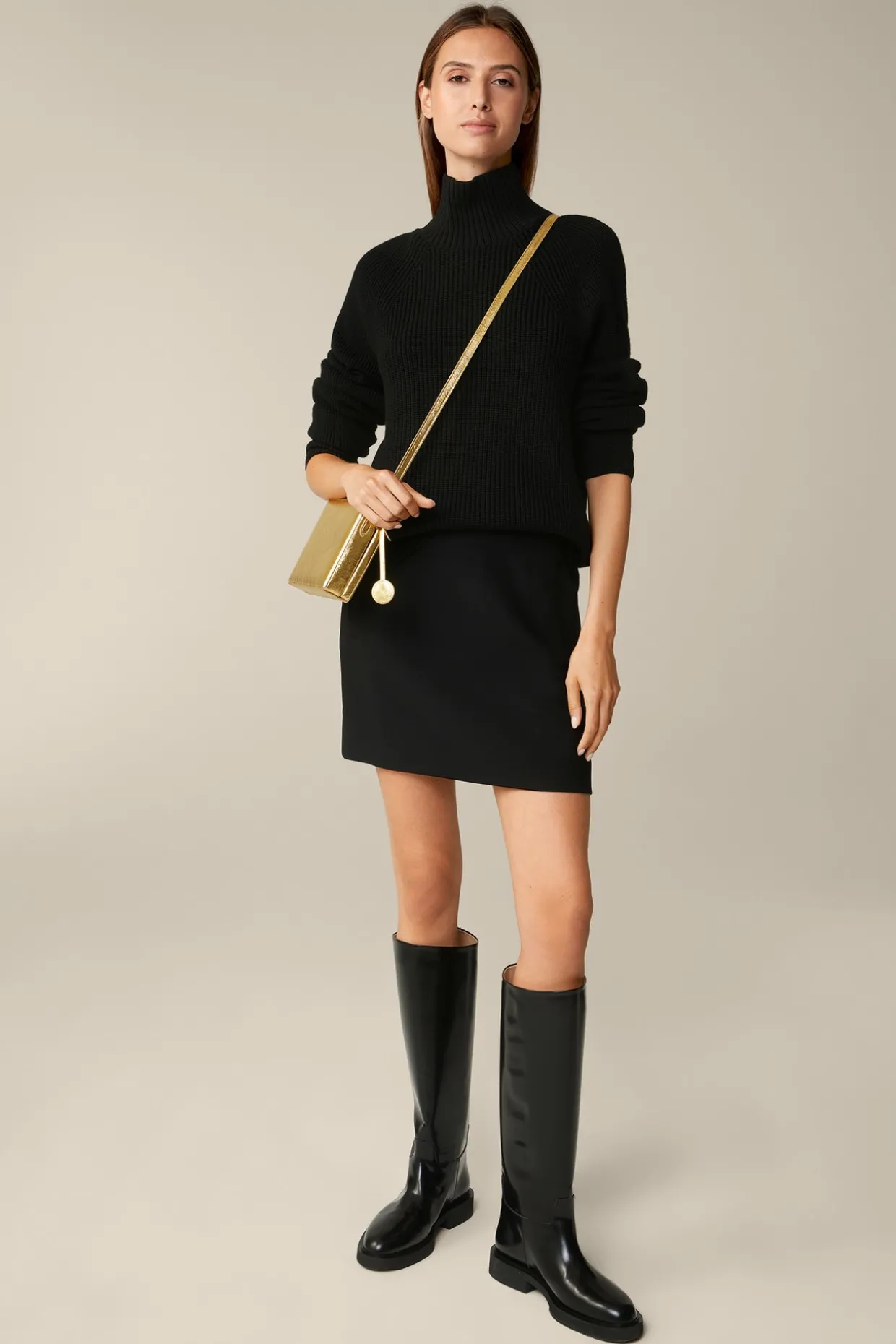 Merino-Strick-Rollkragen-Pullover In